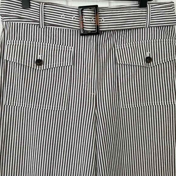 Loft Women Wide Leg Trouser Pants Brown Preppy Office Clean Girl Belted Size 6 - Picture 3 of 7